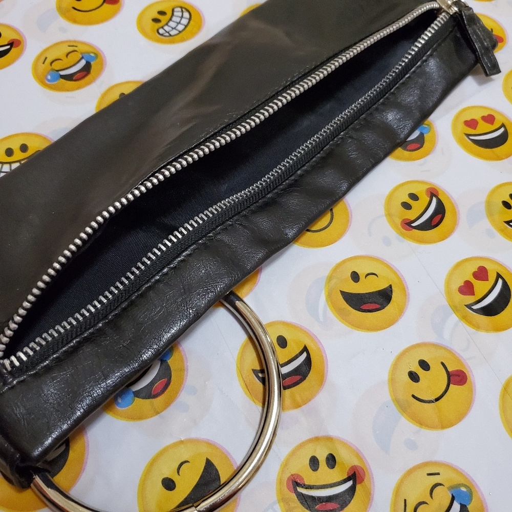 Faux Leather Flat Wristlet